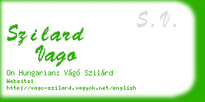 szilard vago business card