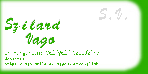 szilard vago business card